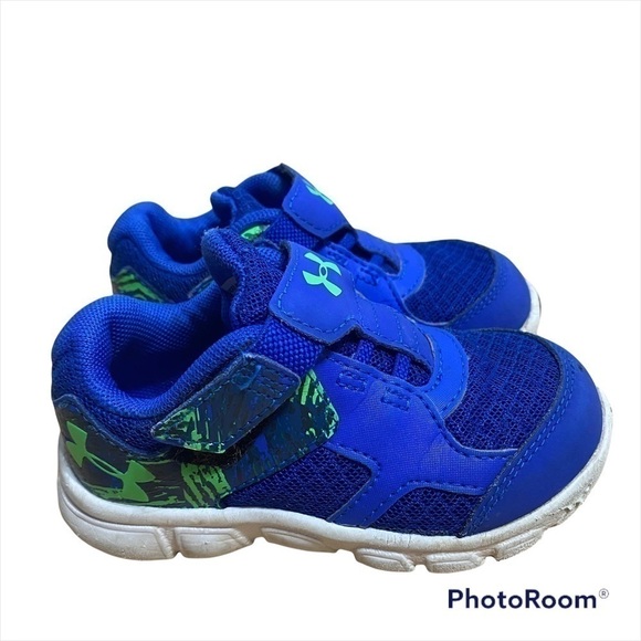 Under Armour Sneakers Sz 6 Blue Green Kids Toddler - Picture 1 of 9